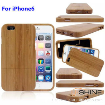 2in1 Wooden bamboo hard back cover case for iphone 6 plus